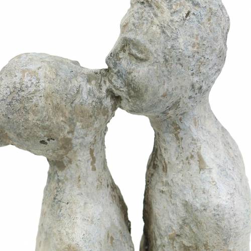 Floristik24 Figurka dekoracyjna Całująca się para Kamień odlewany szary 10×8cm H28cm