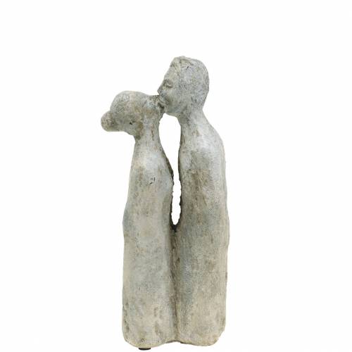 Floristik24 Figurka dekoracyjna Całująca się para Kamień odlewany szary 10×8cm H28cm