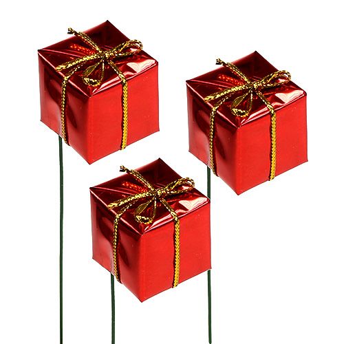 Floristik24 Pakiety na drucie 2,5cm Czerwony 60szt