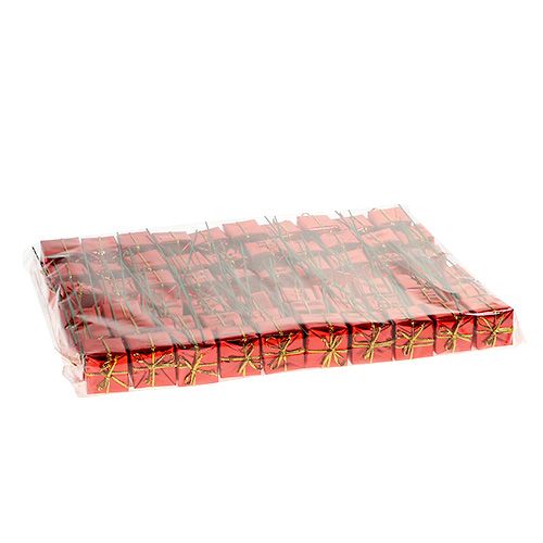 Floristik24 Pakiety na drucie 2,5cm Czerwony 60szt