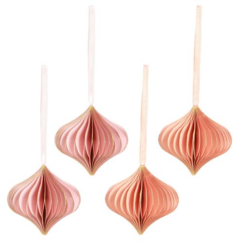 Produkt Ozdoby świąteczne papierowe cebula różowa morela Ø8cm 4 szt