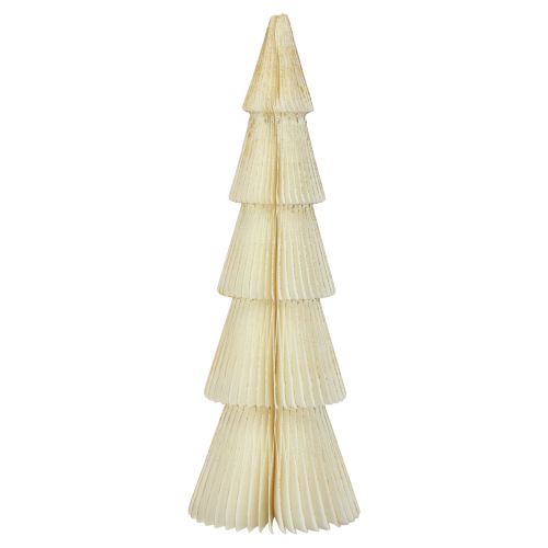 Floristik24 Choinka papierowa Choinka papierowa biała, złota W60cm