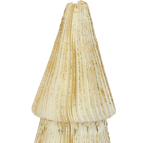 Floristik24 Choinka papierowa Choinka papierowa biała, złota W60cm