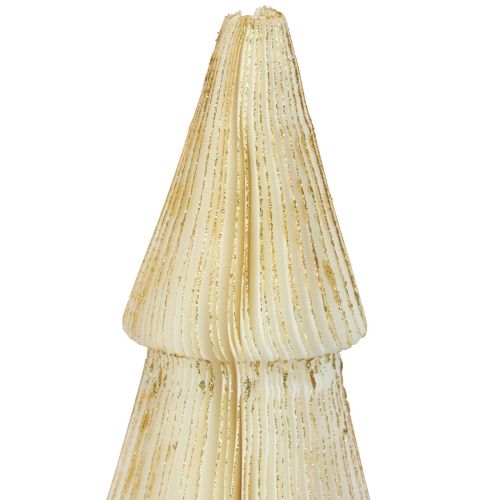 Floristik24 Choinka papierowa mała z białego złota wys. 30cm