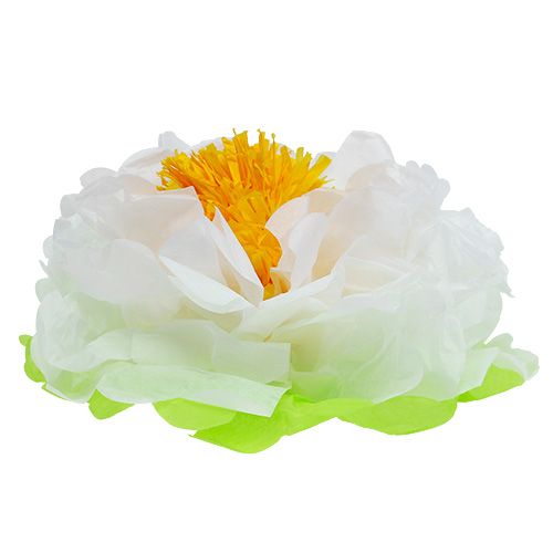 Kwiat papierowy Ø28cm do zawieszenia Zielono-Biały