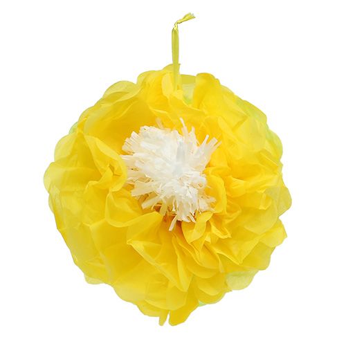 Kwiatek papierowy Ø28cm do zawieszenia zielono-żółty