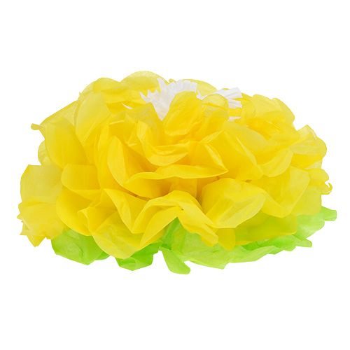Produkt Kwiatek papierowy Ø28cm do zawieszenia zielono-żółty