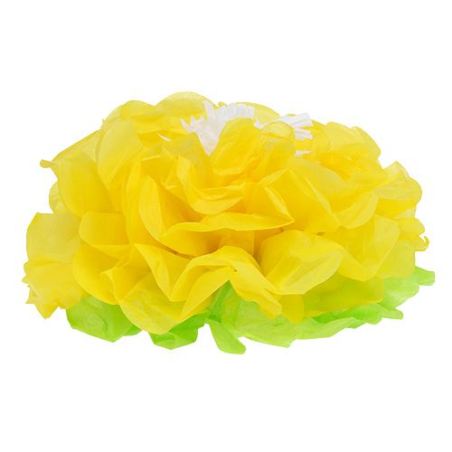 Floristik24 Kwiatek papierowy Ø28cm do zawieszenia zielono-żółty