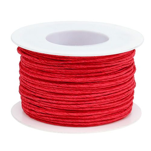 Drut papierowy owinięty Ø2mm 100m czerwony