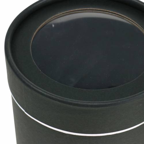 Produkt Pudełko na kwiaty okrągłe kartonowe czarne, srebrne Ø10/12cm, zestaw 2 szt