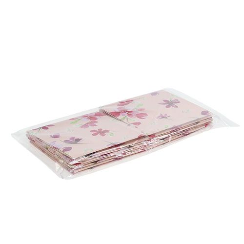 Floristik24 Torba papierowa 10,5cm x 10,5cm różowa z wzorem 8szt.