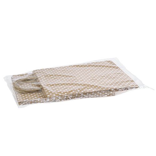 Floristik24 Torba papierowa kropki 20cm x25cm natura 6szt.