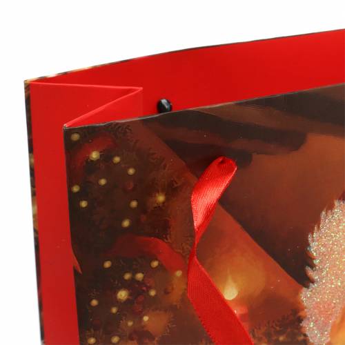 Floristik24 Torebki na prezenty Motyw świąteczny Mikołaj czerwony 20cm × 30cm × 8cm zestaw 2 sztuk