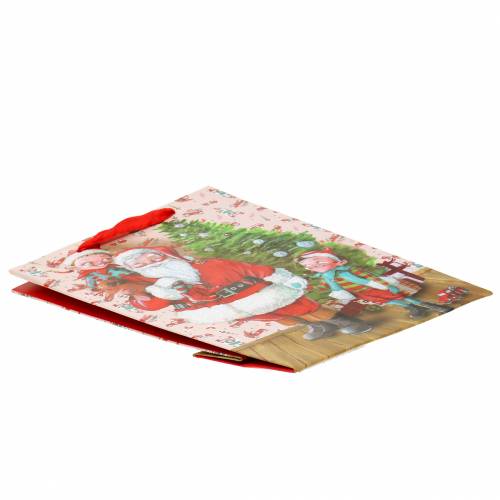 Floristik24 Torba papierowa na prezenty "Mikołaj" wys. 24cm
