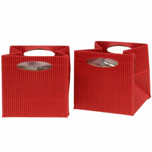 Floristik24 Doniczka papierowa doniczka czerwona 14cm 9szt