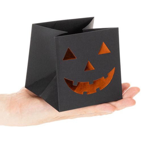 Doniczka z papierowej torby w kształcie dyni, dekoracja na Halloween, 10 cm, 6 szt. | Floristik24.pl