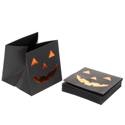 Doniczka z papierowej torby w kształcie dyni, dekoracja na Halloween, 10 cm, 6 szt. | Floristik24.pl