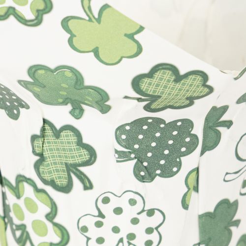 Doniczka papierowa z motywem koniczyny, dekoracja noworoczna, 12 cm, 12 sztuk | Floristik24.pl