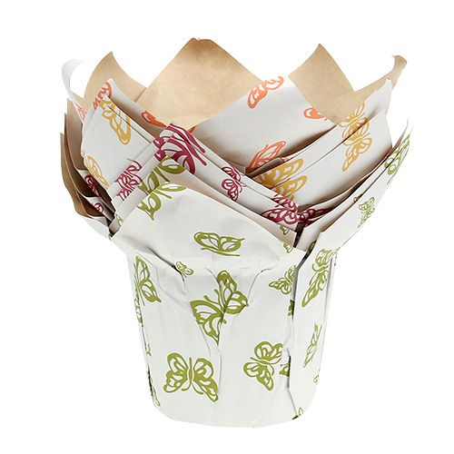 Floristik24 Doniczka papierowa Ø12cm W9cm z wzorem 8szt