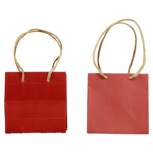 Produkt Torby papierowe czerwone z uchwytem torby upominkowe 10,5×10,5cm 8 sztuk