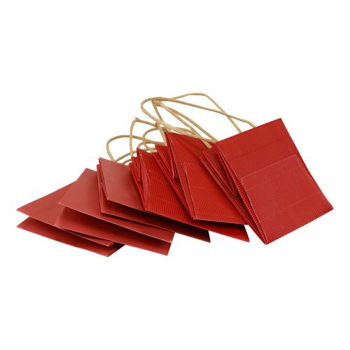 Produkt Torby papierowe czerwone z uchwytem torby upominkowe 10,5×10,5cm 8 sztuk