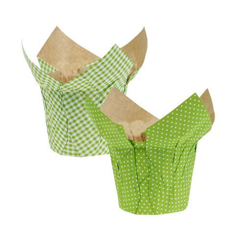 Garnek papierowy Ø10cm W8cm zielony 8szt