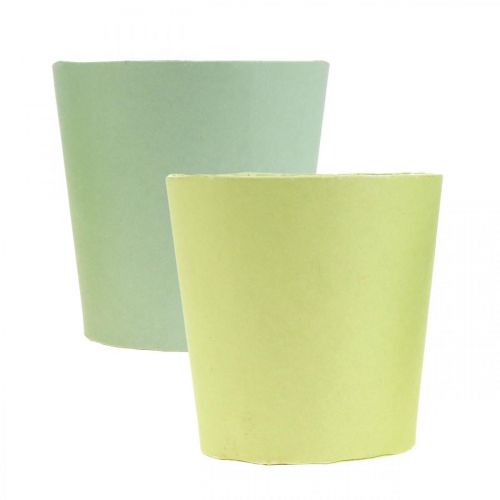 Produkt Doniczka papierowa, skrytka, doniczka niebieska/zielona Ø11cm W10cm 4szt