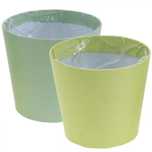 Doniczka papierowa, doniczka, doniczka niebieska/zielona Ø15cm W13cm 4szt