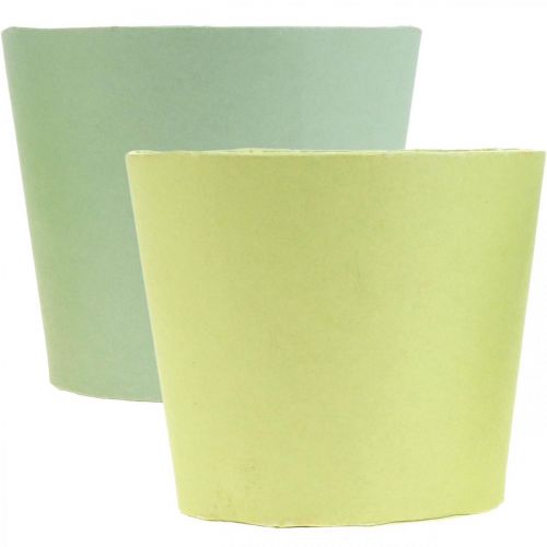 Produkt Doniczka papierowa, doniczka, doniczka niebieska/zielona Ø15cm W13cm 4szt