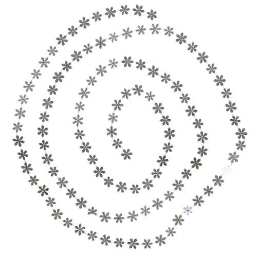 Floristik24 Girlanda dekoracyjna płatki śniegu srebrna 270cm