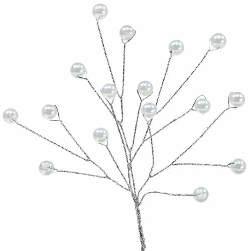 Produkt Gałązka perłowa biała L18cm 2 szt
