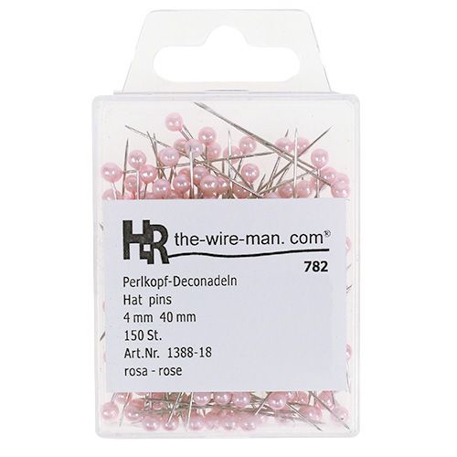 Produkt Igły z główką perłową różowe Ø4mm 4cm 150 szt