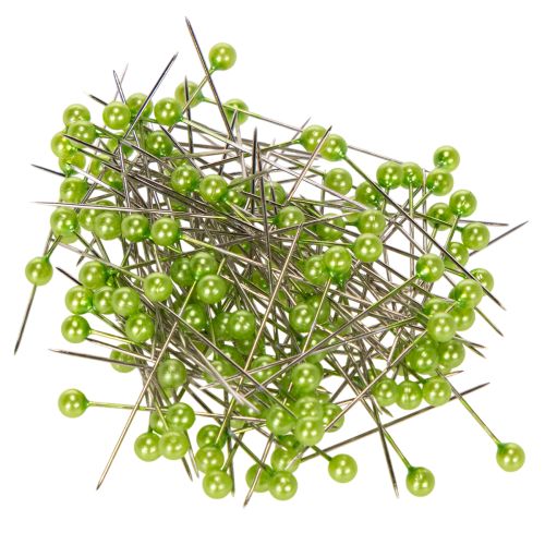Zielone szpilki florystyczne z perłową główką, uniwersalne zastosowanie, Ø4mm, 40mm, 150 sztuk