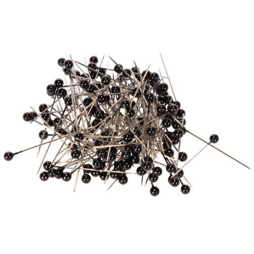 Czarne szpilki florystyczne z główką perłową, Ø4mm, 40mm, 150 sztuk kupić | Floristik24.pl