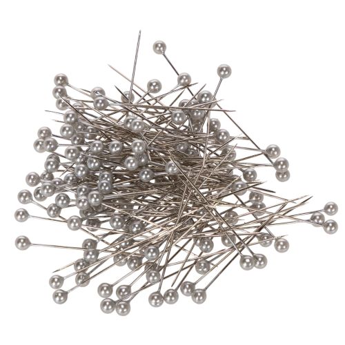 Szpilki florystyczne i dekoracyjne z perłową główką, srebrne, Ø4mm, 40mm, 150 sztuk kupić | Floristik24.pl