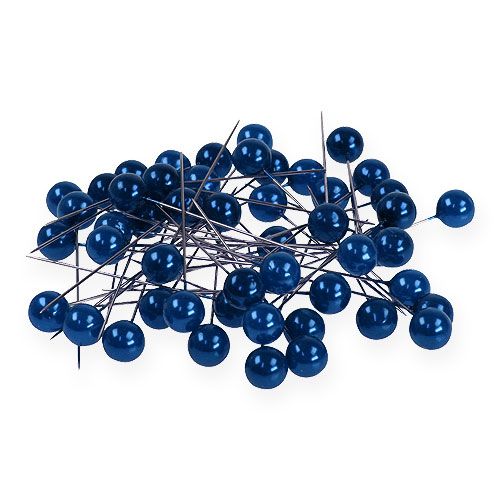 Floristik24 Szpilki z łbem perłowym Niebieskie Ø10mm 60mm