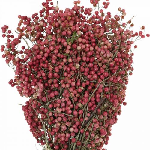 Floristik24 Jagody papryki, suszone kwiaty, Adwent, pieprz różowy, dekoracje zimowe L40–45cm 200g