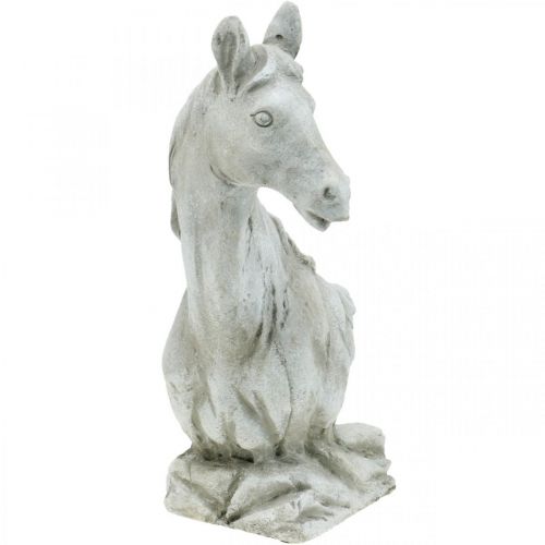 Floristik24 Popiersie głowy konia Figura dekoracyjna koń ceramiczny biały, szary H31cm