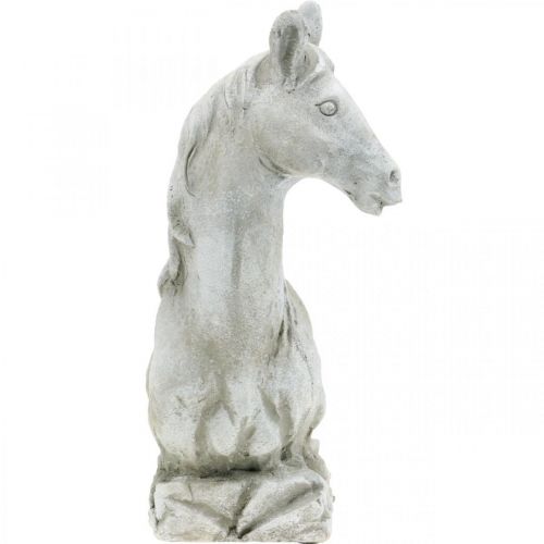Floristik24 Popiersie głowy konia Figura dekoracyjna koń ceramiczny biały, szary H31cm