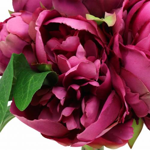 Floristik24 Bukiet sztucznych kwiatów z piwoniami magenta fioletowy Ø27cm 1 szt