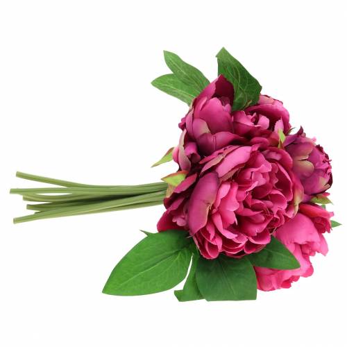 Floristik24 Bukiet sztucznych kwiatów z piwoniami magenta fioletowy Ø27cm 1 szt