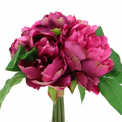 Floristik24 Bukiet sztucznych kwiatów z piwoniami magenta fioletowy Ø27cm 1 szt