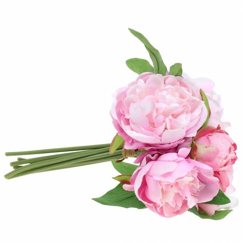 Floristik24 Bukiet sztucznych kwiatów z piwoniami różowymi Ø27cm 1 szt