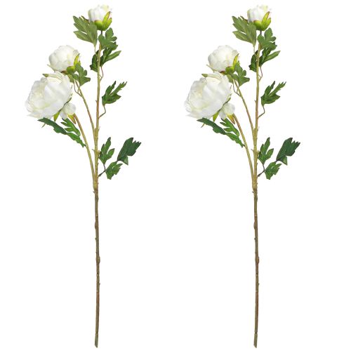 Produkt Sztuczne Piwonie z 3 Kwiatami Biały Krem 81cm 2szt