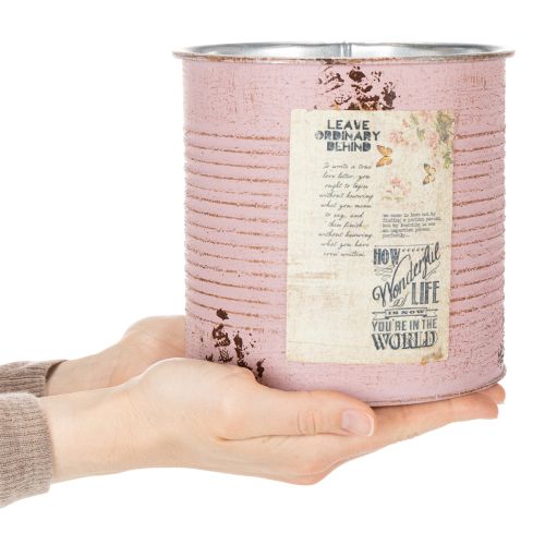 Produkt Doniczka, antyczna róża, ozdobne pudełko metalowe, vintage, Ø15,5cm, wys.15cm