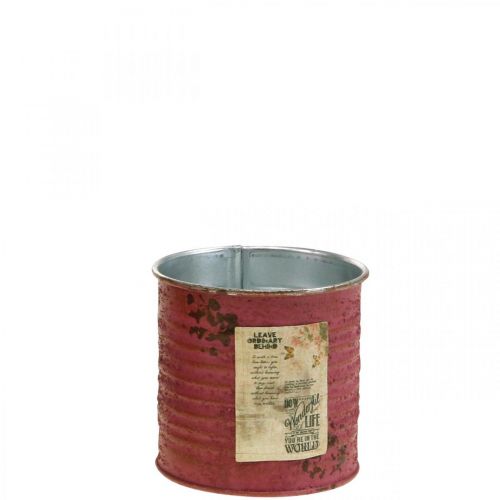 Doniczka ozdobna okrągła fioletowa metalowa dekoracja w stylu vintage Ø8cm W7,5cm