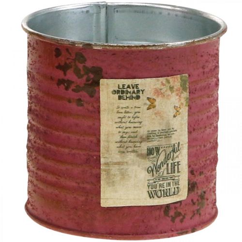 Floristik24 Doniczka ozdobna okrągła fioletowa metalowa dekoracja w stylu vintage Ø8cm W7,5cm