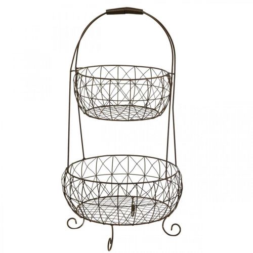 Floristik24 Metalowy stojak na kosze roślinne etagere, 2-poziomowy, 62 cm