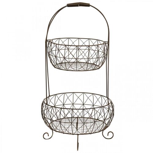 Floristik24 Metalowy stojak na kosze roślinne etagere, 2-poziomowy, 62 cm