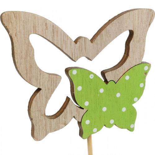 Produkt Korek roślinny motyl na patyku drewniany dekoracja wiosenna 16szt